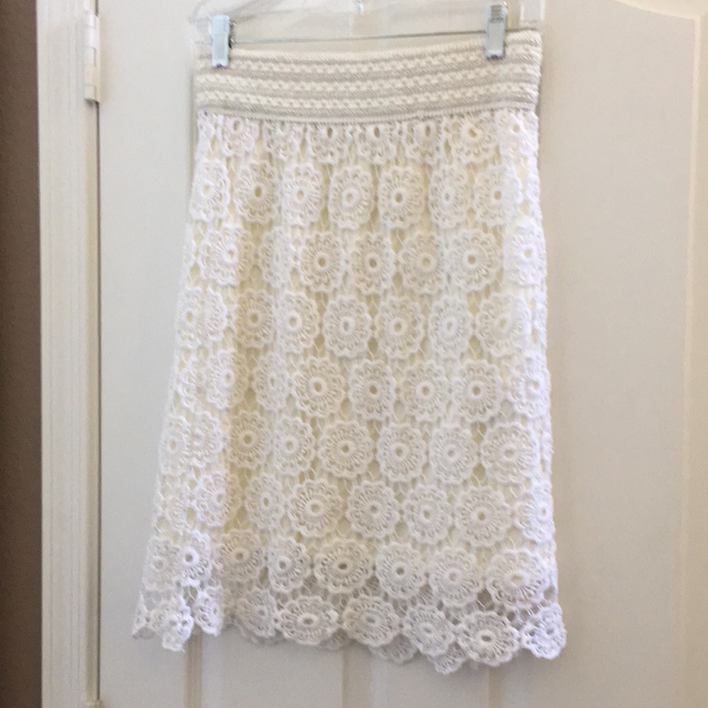 FINAL MARKDOWN Ladies lapis crocheted skirt small